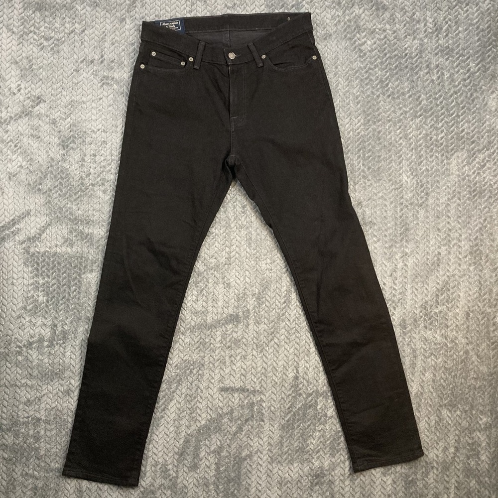 Abercrombie & Fitch Rustin Athletic Slim Stretch Jeans Men's 31x29.5 Black Denim